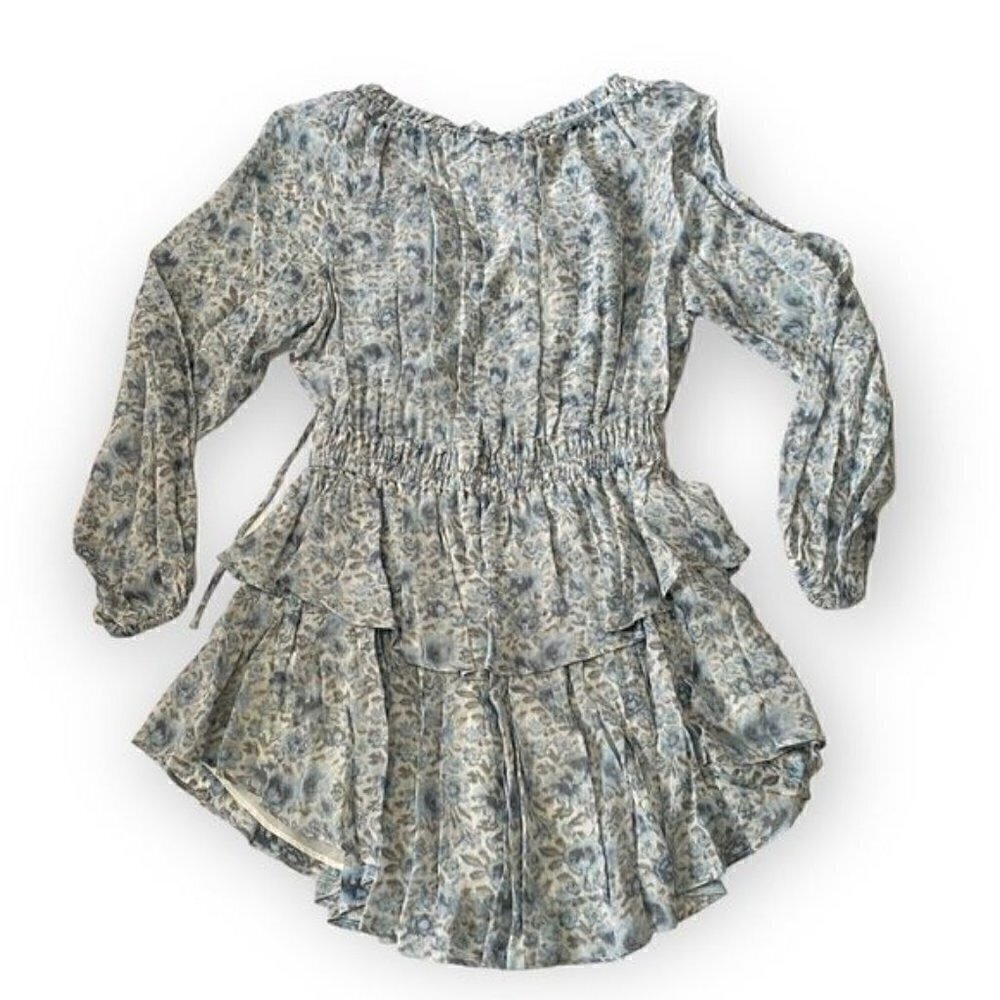 LoveShackFancy Popover‎ Mini Floral Dress in Ocean Breeze  Size P, NWT - Picture 12 of 15